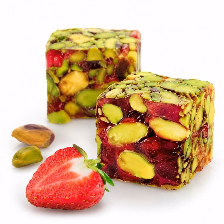 File Kaplı Çilek Aromalı Fıstıklı Lokum