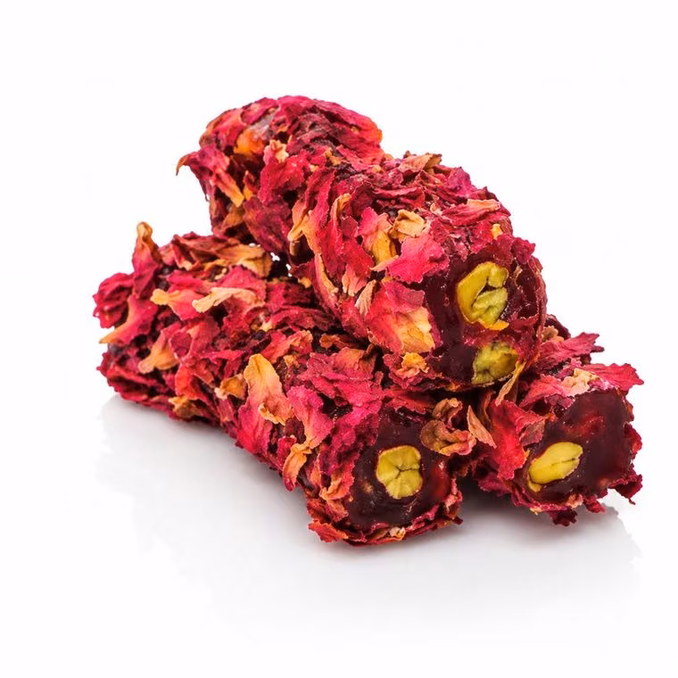 A.Fıstıklı Gül Kaplı Nar Aromalı Parmak Lokum